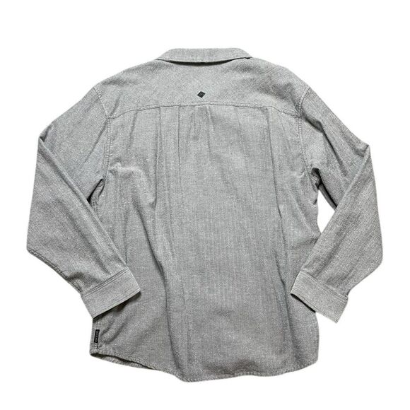 Prana Lybek Flannel Organic Cotton Light Gray Casual Shirt XX Large - Picture 3 of 10